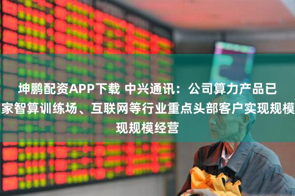 坤鹏配资APP下载 中兴通讯：公司算力产品已在国家智算训练场、互联网等行业重点头部客户实现规模经营
